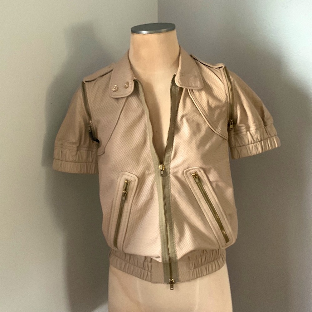 2 in 1 GF FERRE Gianfranco Ferre Leather Jacket/ Vest Sz XS